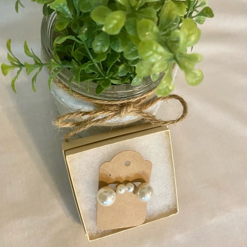 Best Seller! Minimalist Double Sided Pearl Earrings, Gift Post Bead Earrings - Picture 8 of 9